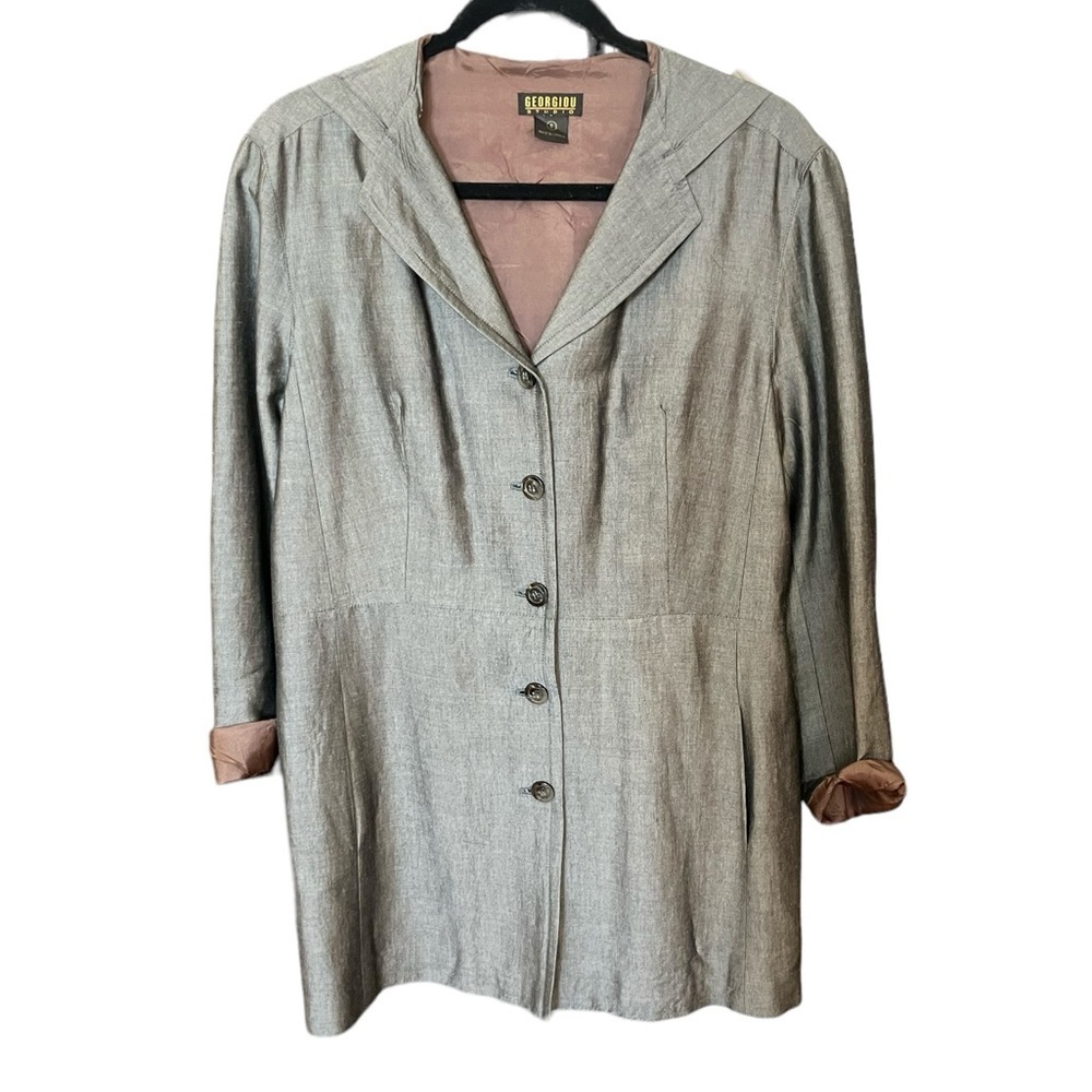 Georgiou Studio Hooded Coat Viscose Mohair Brown Size 8